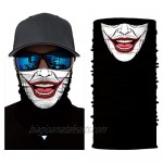 5pcs Joker Face Scarf Sun Neck Gaiter Balaclava Neckerchief Bandana Headband Black Medium