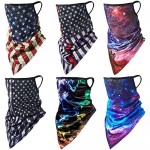 6 Pieces Face Bandanas Neck Gaiter Balaclavas Unisex Seamless Face Cover Scarf with Ear Loops for Motorcycle