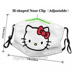 Adults Hello Kitty Face Mask 3pcs Cute Mouth Mask with 6 Filter Reusable Cloth Face Cover Washable Dust Mask Bandana Unisex