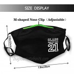 ALLREY Class Of 2021 Face Mask Scarf Comfortable Breathable Reusable Balaclava with 2 Filters for Men & Women Adult.
