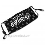 Birthday-Face Mask with 2 Filter Breathable-Adjustable Filters Mask Birthday Decorations Balaclava for adult