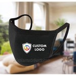 Customized Cotton Face Mask with Three Layers of Cotton CMYK Logo Printing Black