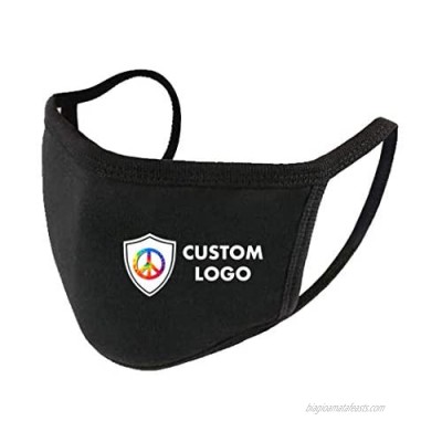 Customized Cotton Face Mask with Three Layers of Cotton CMYK Logo Printing Black