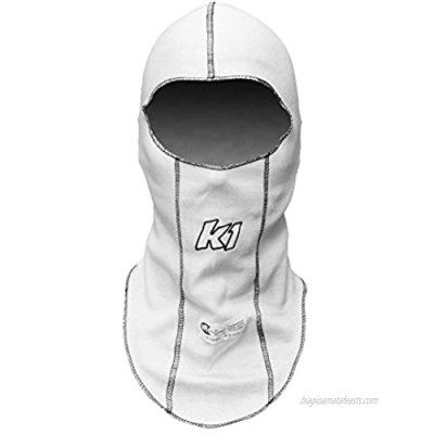 K1 Race Gear Single Layer Nomex Head Sock/Balaclava (White) (26-SLH-W)