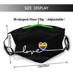 Rainbow LGBT Gay Pride Face Mask for Adults with 2 Filters Washable Balaclava