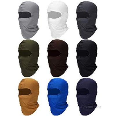 SATINIOR 9 Pieces Balaclava Full Face Cover UV Protection Neck Gaiter Breathable Balaclava Hood for Summer Outdoor Use
