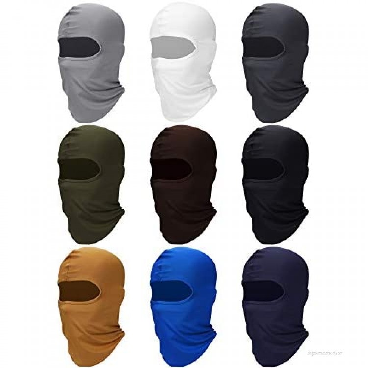 SATINIOR 9 Pieces Balaclava Full Face Cover UV Protection Neck Gaiter Breathable Balaclava Hood for Summer Outdoor Use