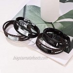FOCALOOK Mens Womens Customized ID Leather Bracelets Custom Engraved Waterproof Braided Rope Logo Identification Stainless Steel Bar Length 20CM