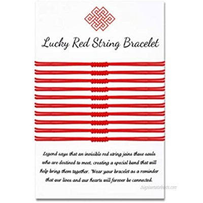 Seyaa Red String Bracelet 7 Knots Kabbalah Protection Good Luck Thread Handmade String Bracelets for Women Men Girls Boys Family Friends