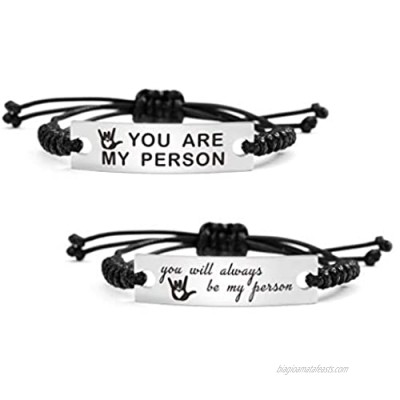 SOUSYOKYO My Person Bracelet for Boyfriend and Girlfriend Couple Set Gifts for Him and Her Jewelry 1st Anniversary