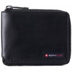 Alpine Swiss Logan Mens RFID Safe Zip Around Wallet Cowhide Leather Zipper Bifold with Gift Box