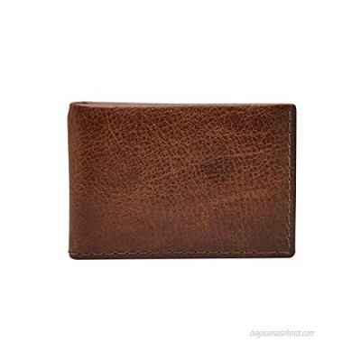 Fossil Men's Leather Slim Minimalist Money Clip Bifold Front Pocket Wallet
