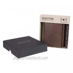 Kenneth Cole REACTION Men's RFID Leather Slim Trifold with ID Window and Card Slots Brown One Size