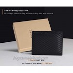 Slim Bifold Wallet for Men - Black Leather RFID Secure Billfold with Card Slots
