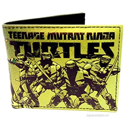 Teenage Mutant Ninja Turtles Sublimated Graphic Print PU Faux Leather Men's Bifold Wallet