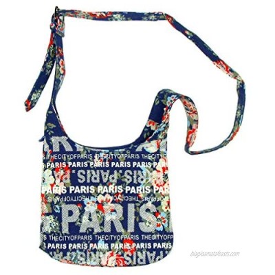 'Flowery Paris' Robin Ruth Shoulder Bag - Blue