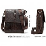 Men's messenger bag retro crocodile grain leather shoulder bag 9.7 inch tablet briefcase