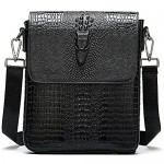 Men's messenger bag retro crocodile grain leather shoulder bag 9.7 inch tablet briefcase