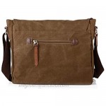 wdede Vintage Canvas Messenger Bag Small Crossbody Bag Casual Travel Working Tools Bag Shoulder Bag Laptop Bag Messenger Bags Coffee