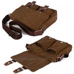 wdede Vintage Canvas Messenger Bag Small Crossbody Bag Casual Travel Working Tools Bag Shoulder Bag Laptop Bag Messenger Bags Coffee