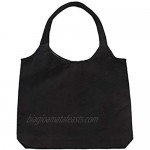 KEEVICI Add Your Image Text Custom Design Your Own Personalized Canvas Tote Bag (Black)