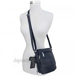 Roma Leathers Compact Concealment Crossbody Bag Wire reinforcement strap & Lockable YKK zippers