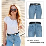 3 Pieces Buckle Free Belt No Buckle Stretch Belt for Women Mother's Birthday Gifts No Bulge Invisible Elastic Waist Belt for Jeans Pants Skirts 24''-34''