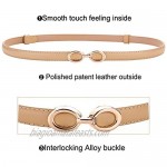 ALAIX Women's Leather Skinny Belt for Dress Adjustable Thin Waist Belt for Lady Waistband with Golden Buckle