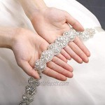 Brishow Rhinestone Bridal Belt Crystal Wedding Bride White Belts Dress Waistband Waist Accessory for Women and Girls