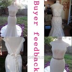 Brishow Rhinestone Bridal Belt Crystal Wedding Bride White Belts Dress Waistband Waist Accessory for Women and Girls
