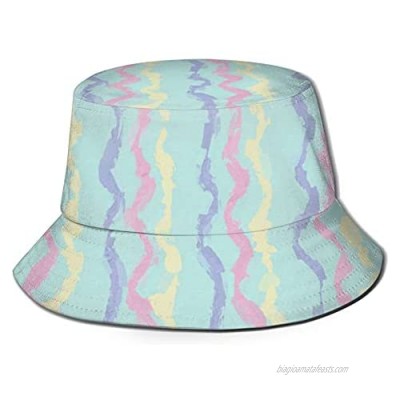 Bucket Hat Summer Travel Beach Sun Hat Unisex Fisherman Cap for Women Pineapple Flamingo