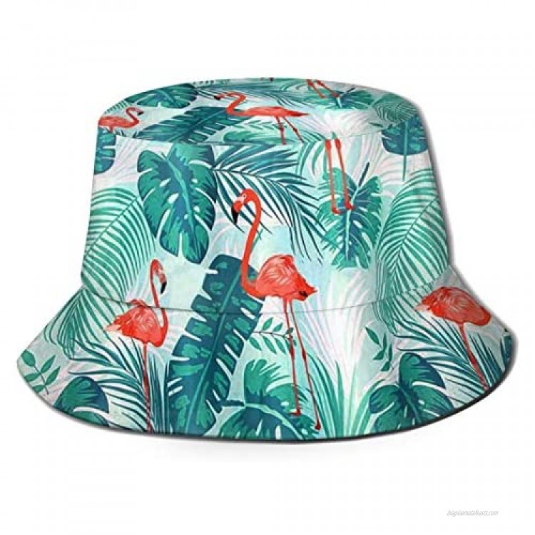 Bucket Hats for Women and Men Outdoor Travel Beach Unisex Sun Hat Summer Packable Fisherman Hats Flamingo Pale Earl Gray