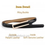【CaserBay】Women's Fashion Elegant Skinny Patent Leather Belts Waistband Thin Waist Belt With Gold Color Alloy Buckle
