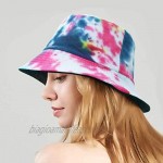 GEMVIE Bucket Hat Man Woman Reversible Sun Hat Color Tie Dye Summer Beach Hat