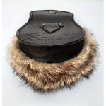 Generic Scottish Kilt Semi Dress Fox Fur Sporran 100% Gnuine Leather Sporran Brown Large