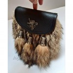 Generic Scottish Kilt Semi Dress Fox Fur Sporran 100% Gnuine Leather Sporran Brown Large
