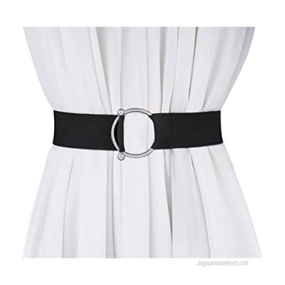 JASGOOD Women Stretchy Wide Waist Belt O Ring Buckle Elastic Waist belt for Dress