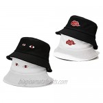kosaaop Anime Naruto Bucket Hat for Men Women Akatsuki and Sharingan Hat Beach Travel Bucket Hat 2 Pack