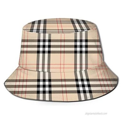 Lianmei Bucket Hats for Women  Cute Bucket Hats Outdoor Summer Travel Hiking Beach Fisherman Caps Tartan Pattern