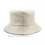 LUCMENTA Women PU Leather Bucket Hat Girls Matte Black Color Fisherman Hat