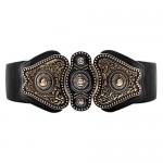 Maikun Women's Wide Stretch Elastic Waist Cinch Belt Fashion Vintage Metal Buckle Dress Belt Christmas