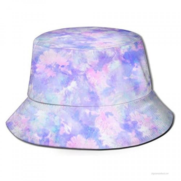 Men Women Lightweight Casual Beach Cap Wide Brim Hat Flat Top Bucket Hat