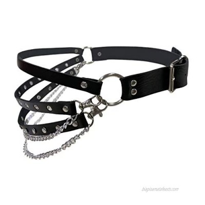 Milakoo Women's Body Chain Belt Leather Gothic Punk Waist Belt Adjustable