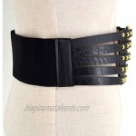 Sun Kea Hollow Out Rivets Cinch Belt Tied Corset Elastic Wide Waist Belt Underbust Waistband Mother's Day Gift