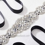 SWEETV Pearl Wedding Belt Beaded Bridal Belt Applique Bridesmaid Sash Belt for Women Dress & Gown