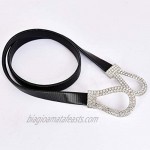 Talleffort Rhinestone Silver and Golden Belt for Women Metal Stretch Elastic Wasit Belt for Dress