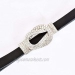 Talleffort Rhinestone Silver and Golden Belt for Women Metal Stretch Elastic Wasit Belt for Dress