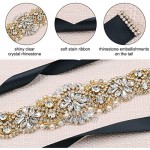 Tendaisy Women's Bridal Belt Rhinestone Wedding Sash Belts with Crystal Beads Pearls for Dresses and Gowns