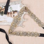 Tendaisy Women's Clear Crystal Rhinestone Sash Wedding Belt for Bridal Gowns