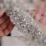 Tendaisy Women's Clear Crystal Rhinestone Sash Wedding Belt for Bridal Gowns